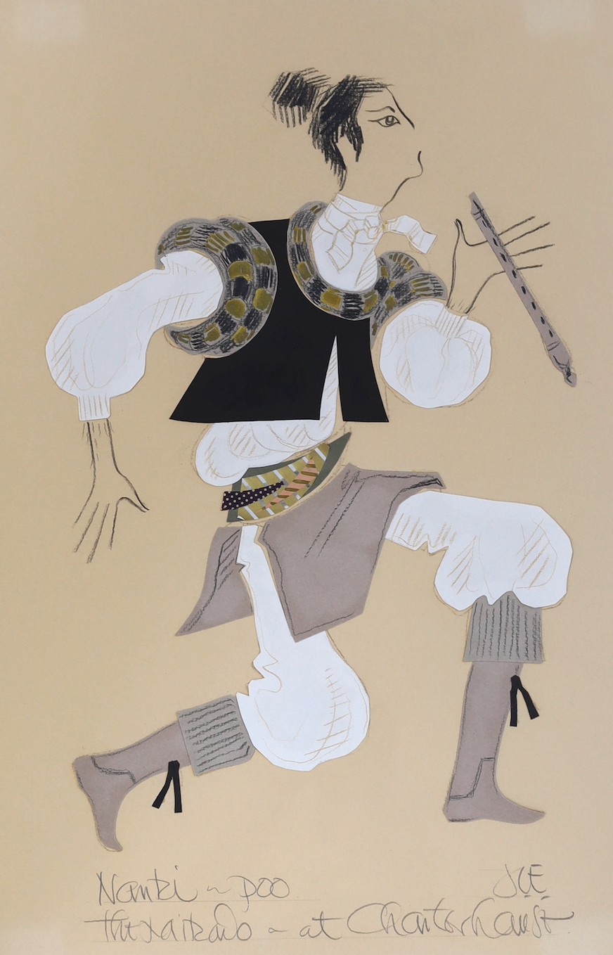 Joyce Conwy Evans, 'Nanki- poo, The Mikado at Charterhouse', conté crayon and collage, 48 x 32cm